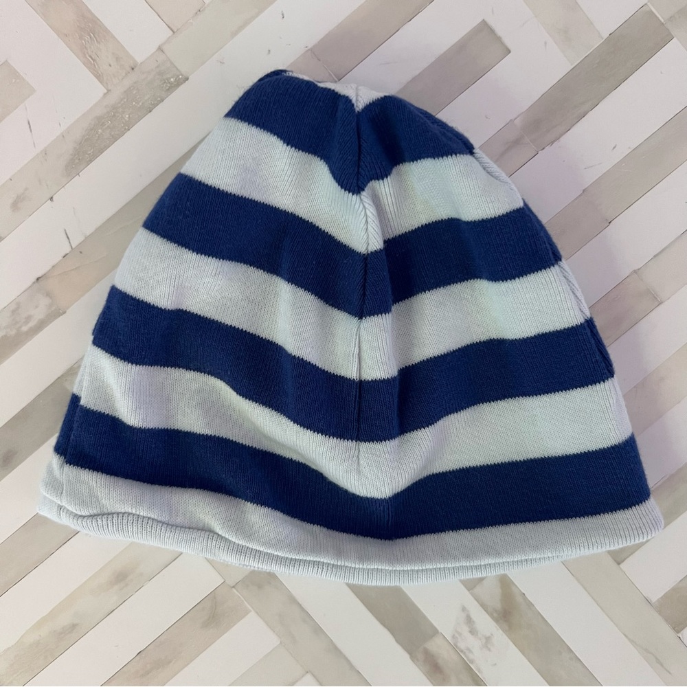HANNA ANDERSSON Organic Cotton Blue Striped Hat, Infant 0-3mo